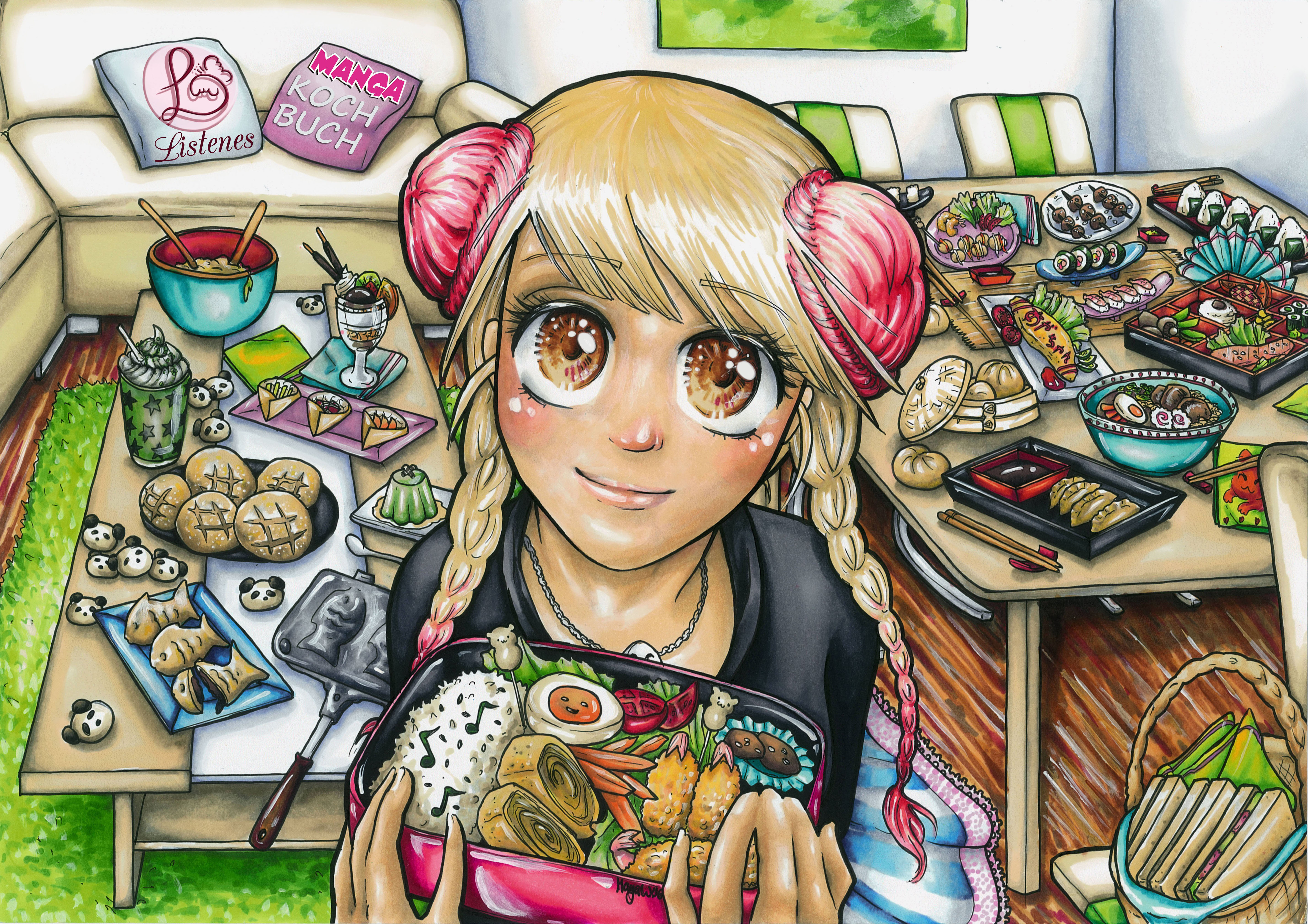 Manga Kochbuch - Listenes Postkarte