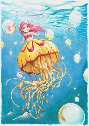 tiny jellyfish meraid dancing with krill - Maya Wendler - Listenes 2020